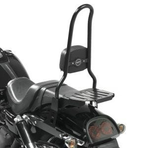 Sissy bar CSXL Fix egnet for Harley Davidson Dyna Fat Bob 10-17 med bagasjehylle svart Craftride