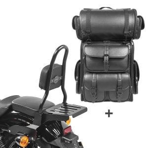 Sissy Bar CSM Fix + Hecktasche LX für Harley Sportster 883 R Roadster 04-15 Gepäckträger schwarz Craftride_1