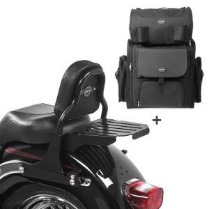 Sissybar + Hecktasche für Harley Cross Bones 08-11 CSS abnehmbar mit Gepäckträger Craftride_0