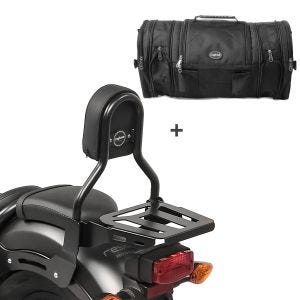 Sissybar CL3 + Hecktasche RB1 für Kawasaki Vulcan 900 Classic/ Custom 15-17 mit Gepäckträger Craftride_1