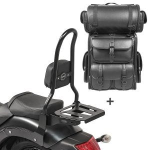 Sissybar L3 + Hecktasche LX für Kawasaki Vulcan S / Café 15-20 mit Gepäckträger Craftride_1