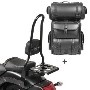 Sissybar XL3 + Hecktasche LX für Kawasaki Vulcan S / Café 15-20 mit Gepäckträger Craftride_1