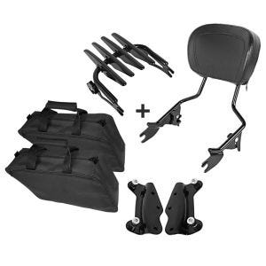 Sissybar + Gepäckträger + Seitenkoffer Innentaschen XB für Harley Electra Glide Standard 09-10 schwarz Craftride_1
