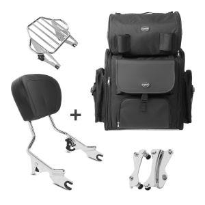 Sissybar KI + Hecktasche für Harley Electra Glide Standard 19-20 mit Gepäckträger chrom Craftride_0