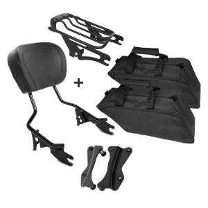 Sissybar + Gepäckträger + Seitenkoffer Innentaschen AW für Harley Davidson Electra Glide Standard 09-10 schwarz Craftride_1
