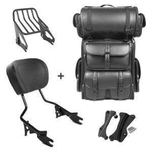 Sissybar W1 + Hecktasche LX für Harley Electra Glide Standard 19-20 mit Gepäckträger schwarz Craftride_1