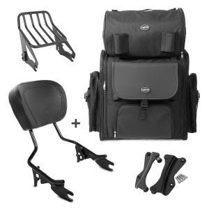 Sissybar W1 + Hecktasche für Harley Electra Glide Standard 19-20 mit Gepäckträger schwarz Craftride_0