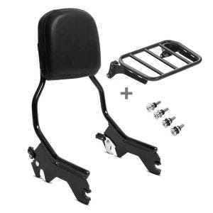 Sissy bar egnet for Harley Davidson Low Rider ST 22-24 R1 med bagasjehylle og dokking svart Craftride