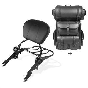 Sissybar SB1 + Hecktasche LX für Harley Electra Glide Standard 19-20 abnehmbar mit Gepäckträger Craftride schwarz_1