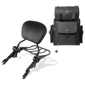 Sissybar SB1 + Hecktasche für Harley Street Glide 14-20 abnehmbar mit Gepäckträger Craftride schwarz_0