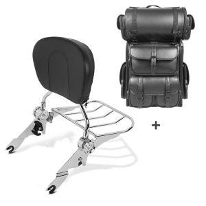Sissybar SB1 + Hecktasche LX für Harley Electra Glide Standard 09-10 abnehmbar mit Gepäckträger Craftride chrom_1