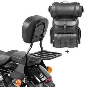 Sissybar SB1 + Hecktasche LX für Harley Sportster 883 R Roadster 04-15 abnehmbar mit Gepäckträger Craftride schwarz_1