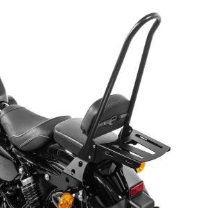 Sissy bar som passer til Harley Davidson Sportster 1200 Nightster 08-12 Craftride Fast Rider-XXL inkl. bagasjehylle sort
