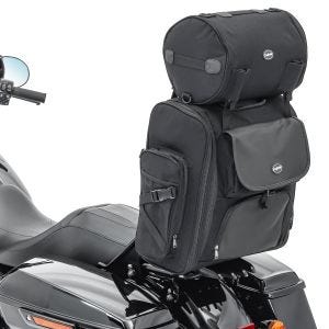 Motorsykkel sissy bar bag Craftride SXL halebag med bagasjerull i sort