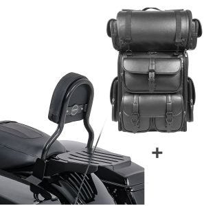 Sissybar CL + Hecktasche LX für Harley Electra Glide Standard 19-20 mit Gepäckträger Craftride_1