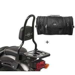 Sissybar M3 + Hecktasche RB1 für Honda Rebel 500 17-20 mit Gepäckträger Craftride_1