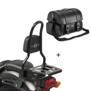 Sissybar M3 + Hecktasche FP für Kawasaki Vulcan S / Café 15-20 mit Gepäckträger Craftride_1