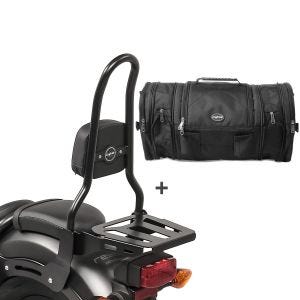 Sissybar L3 + Hecktasche RB1 für Kawasaki VN 900 Classic / Custom 06-16 mit Gepäckträger Craftride_1