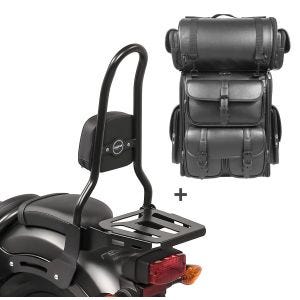 Sissybar L3 + Hecktasche LX für Honda Rebel 500 17-20 mit Gepäckträger Craftride_1