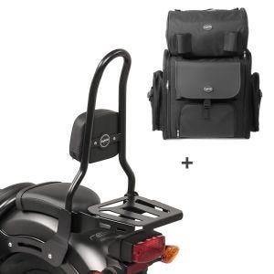 Sissybar L3 + Hecktasche für Honda Rebel 500 17-20 mit Gepäckträger Craftride_0
