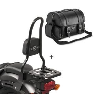 Sissybar L3 + Hecktasche FP für Kawasaki Vulcan S / Café 15-20 mit Gepäckträger Craftride_1