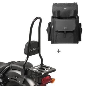 Sissybar XL3 + Hecktasche für Kawasaki Vulcan 900 Classic/ Custom 15-17 mit Gepäckträger Craftride_0