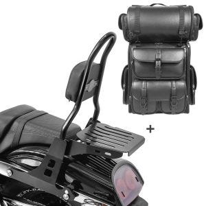 Sissybar CSM + Hecktasche LX für Harley Dyna Fat Bob 10-17 abnehmbar mit Gepäckträger Craftride_1