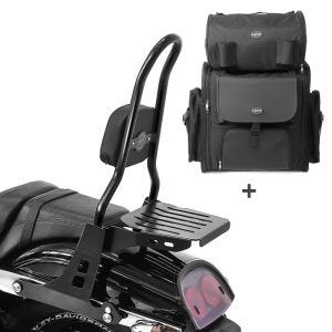 Sissybar CSL + Hecktasche für Harley Dyna Fat Bob 10-17 abnehmbar mit Gepäckträger Craftride_0