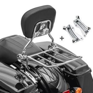 Sissy bar + bagasjestativ + dokkingsett som passer for Harley Davidson Electra Glide Standard 09-10 krom Craftride