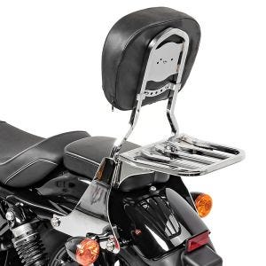 Sissy bar som passer til Harley Davidson Sportster 883 R Roadster 04-15 Craftride Fast Driver-S inkl. bagasjehylle krom