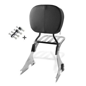 Sissy Bar mit Gepäckträger und Docking Kit für Harley Davidson Sportster 1200 Custom 04-20 chrom Craftride_0