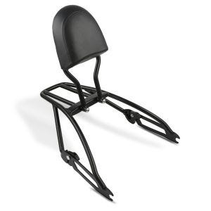 Sissy bar som passer til Harley Davidson Street 750 / 500 15-20 Craftride Fast Driver-S inkl. bagasjehylle svart