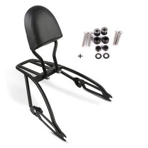 Sissy bar som passer til Harley Davidson Street 750 15-20 Craftride Fast Driver-S inkl. bagasjehylle sort