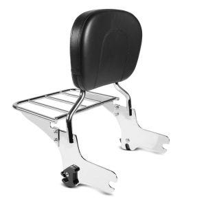 Sissy bar egnet for Harley Davidson Street Glide 06-08 Craftride Fast Driver-M inkl. bagasjehylle krom