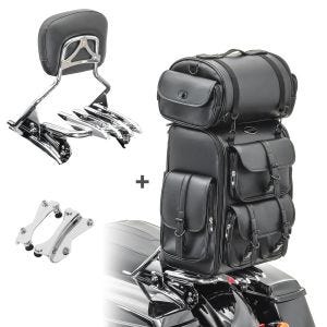 Sissybar XB + Hecktasche LX für Harley Electra Glide Standard 19-20 mit Gepäckträger chrom Craftride_1