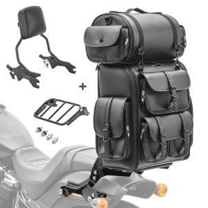 Sissybar + Hecktasche LX für Harley Low Rider / S 18-20 R1 mit Gepäckträger schwarz Craftride_1