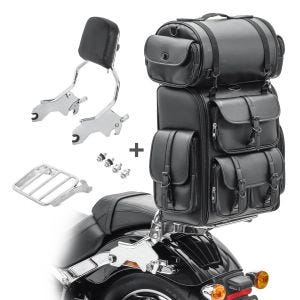 Sissybar + Hecktasche LX für Harley Low Rider / S 18-20 R1 mit Gepäckträger chrom Craftride_1