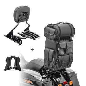Sissybar XB + Hecktasche LX für Harley Electra Glide Standard 19-20 mit Gepäckträger schwarz Craftride_1