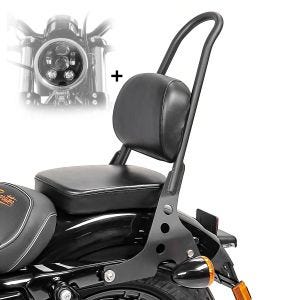 Sissybar Set für Harley Sportster Forty-Eight 48 10-20 mit LED Scheinwerfer 5,75 Zoll Craftride S-R1_1