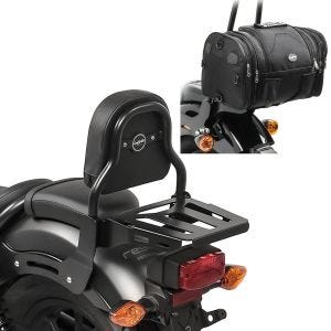 Set Sissybar mit Gepäckträger + Hecktasche für Honda Rebel 500 17-21 Craftride XS3_1