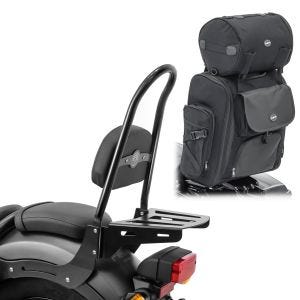 Set Sissybar+ Gepäckträger + Tasche für Honda Rebel 500 17-21 Craftride CL7_1