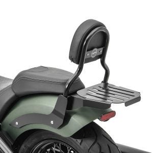 Sissy bar CL3 egnet for Indian Chief Bobber Dark Horse 21-24 med bagasjehylle svart Craftride
