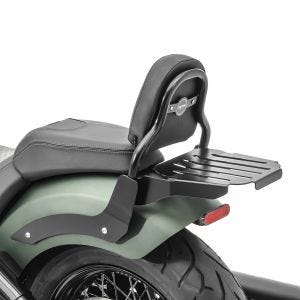 Sissy bar XS3 passer for Indian Chief Bobber Dark Horse 21-24 med bagasjehylle svart Craftride
