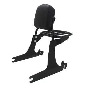 Sissy bar egnet for Harley Davidson Dyna Street Bob 06-17 med bagasjehylle Craftride SB9 svart