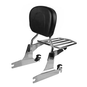 Sissy bar egnet for Harley Davidson Fat Boy 07-17 med bagasjehylle Craftride SB10 krom