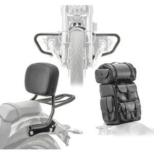 Sissybar mit Gepäckträger + Sissybar Tasche + Sturzbügel für BMW R 18 / Classic 20-21 Craftride QM4_1