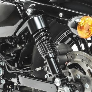 Støtdemper 10,5 tommer egnet for Harley Davidson Sportster 04-20 fjærbeskyttere fra Craftride svart DPLU1