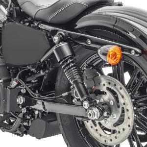 Støtdemper 10,5 tommer egnet for Harley Davidson Sportster 04-20 fjærbeskyttere fra Craftride svart