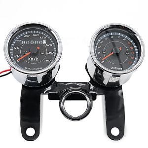 Motorsykkel speedometer turteller analog Craftride VTV krom