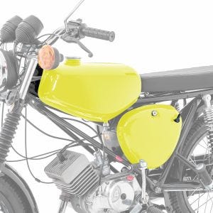 Tank / bensintank passende for Simson S51 / S50 / S70 med sidedeksel Craftride gul